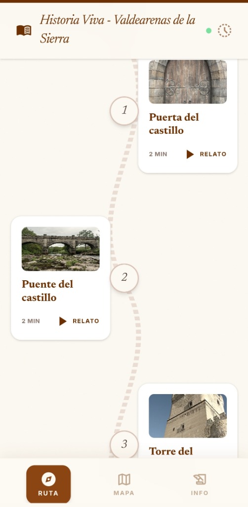 Lista de estaciones de la ruta